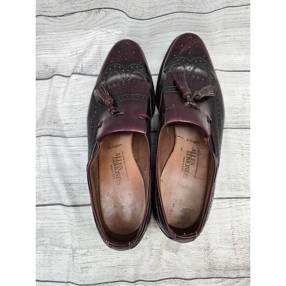 Allen Edmonds Arlington Burgundy Longwing Kiltie Tassel Loafers 12 C Poor Condit - Picture 7 of 10
